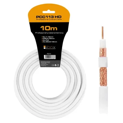 Zdjęcie produktu dla Vayox Kabel Koncentryczny RG6U PCC113-10 | 10m | (CU+CU+CU) HD | Biały