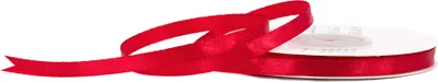 Produktbild von Rotes Satinband 6mm x 25m auf Rolle, einseitig glänzend, mit Webkante, ohne Drahteinlage
