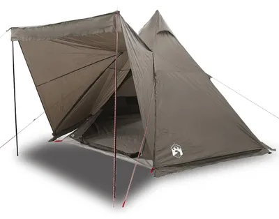 Image de vidaXL Tipi tente familiale 6 personnes brun étanche à l'eau