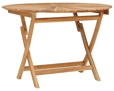 Produktbild von vidaXL Klappbarer Gartentisch Natur Ø 110 x 75 cm Teak-Massivholz