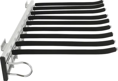 Produktbild von Ausziehbarer Hosenhalter - Schiebbarer Kleiderschrank-Hosenständer - 9 Stangen - Wandmontage - Tragkraft bis 16 kg - Aluminiumlegierung - Schwarz