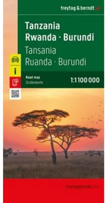 Obrázok produktu pre Cestovná mapa Tanzaánie, Rwandy a Burundi od spoločnosti freytag & berndt, mierka 1:1 100 000.