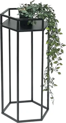 Produktbild von DanDiBo Blumenhocker Metall Schwarz 6eck 60 cm Blumenständer Blumensäule 96453 M Pflanzenhocker Modern Pflanzenständer