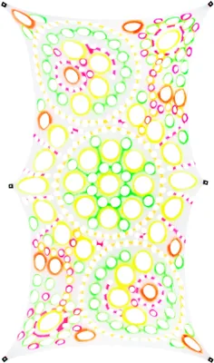 Produktbild von PSYWORK Schwarzlicht Segel Elasthan "Psychedelic Universe" Multicolor, 3x6m