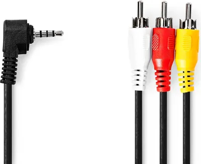 Obrázek produktu pro Audio Video kabel | 3,5 mm Hane | 3x RCA Hane | Nickelplaterad | 2,00 m | Kulatý | PVC | Svart