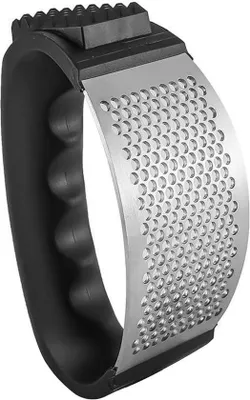 Obrázek produktu pro Lis na česnek, 2 ks – nerezová ocel – ergonomická rukojeť – černý – kráječ na česnek