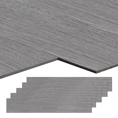 Obrázok produktu pre XMTECH Vinylová podlaha PVC Samolepiace vinylové dosky, Protišmykové dosky s dreveným vzhľadom na podlahové vykurovanie, hrúbka 2 mm - 5m²/36 dosiek, sivá