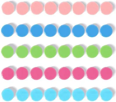 Image de Aimants adhésifs puissants, 40 pièces, multicolores, ronds, pour tableau blanc, réfrigérateur, bureau, maison