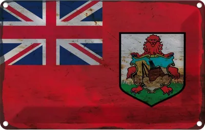 Produktbild von vianmo Blechschild 12x18 cm Bermuda Rost Flagge Fahne Wappen