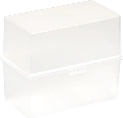 Image de Boîte à fiches A7 horizontal Linicolor transparent.