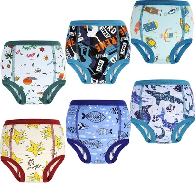 Immagine prodotto di Pantaloni da allenamento, 6 pezzi, in cotone, adatti a bambini di 4 anni, ideali per l'addestramento al vasino