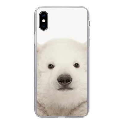 Produktbild von MuchoWow® Handyhülle Schutzhülle Hülle für iPhone Xs Eisbär - Tiere - Weiß - Kinder - Jungen - Mädchen Silikon Softcase Handy Hülle - Handytasche