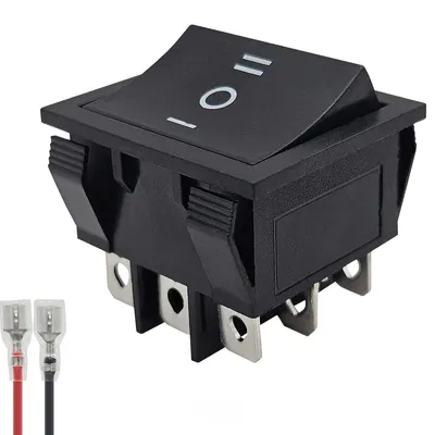 Produktbild von ProRide Wippschalter ON-OFF-ON KCD9-202 3-polig 250V/16A mit Anschlusskabel