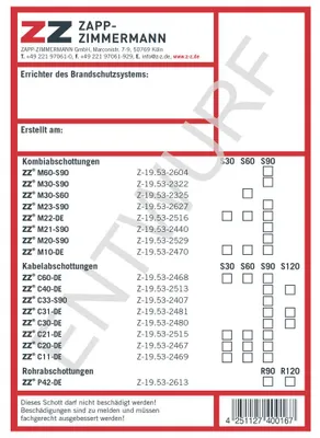 Produktbild von ZZ ® 300 Brandschutzmasse | KENNZEICHNUNGSSCHILD