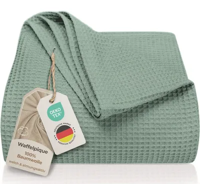Produktbild von XXL-Waffelsteppdecke für das Bett, aus 100% Baumwolle