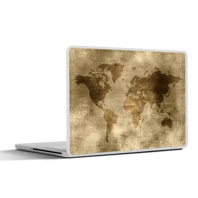 Produktbild von MuchoWow® Laptop Aufkleber Sticker Cover Weltkarte - Antik - Braun 31x22.5 cm - Laptop-Deko
