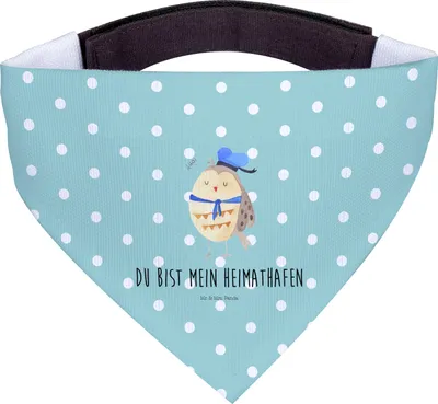 Produktbild von Mr. & Mrs. Panda Hundehalstuch Eule Matrose - Türkis Pastell - Geschenk, Halstuch Für Hunde, Heimathafen, Ehe, Hochzeitstag, Tuch, Freundin, Owl, Hund