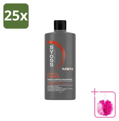 Obrázek produktu pro 25 kusů šamponu SYOSS Men Power – posilující péče o vlasy pro normální vlasy – 440 ml – výhodná sada
