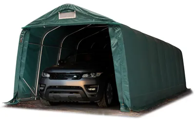 Image de TOOLPORT 3,3x9,6 m, Tente garage, PVC 800, H. 2,1 m, vert foncé, avec statique