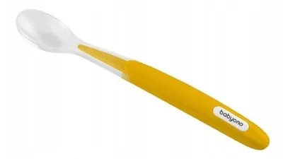 Image de Cuillère en silicone BabyOno - jaune