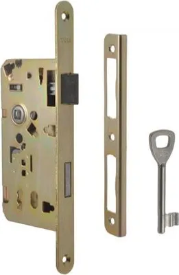 Produktbild von LOB YETI 72/55 Einsteckschloss rechts gelb verzinkt mit Schließblech 235 mm