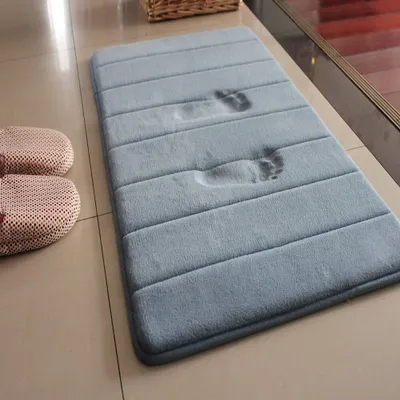 Produktbild von Badematte aus Memory-Schaum, rutschfest, Badematte, saugfähig, Badematte, Badezimmerteppich, Badvorleger, Duschmatten (grau, 50 x 80 cm)