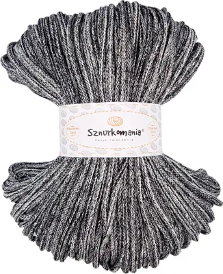 Zdjęcie produktu dla Sznurek bawełniany pleciony 5 mm, mix kolorów melanż jak na zdjęciu, 100 m, sznurek do makramy, sznurek do makramy, sznurek pleciony, sznurek szydełko