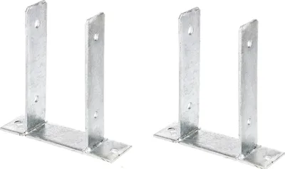 Immagine prodotto di Supporti per pali a U Alberts (2 pezzi), da avvitare, per pali in legno da 101 mm, altezza 200 mm, zincati a caldo