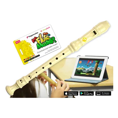 Produktbild von Voggenreiter Flute Master App mit Blockflöte, Block Flöte, Lernsoftware, Kinder, Instrument, Deutsche Griffweise, Kunststoff, ab 6 Jahre, 1141