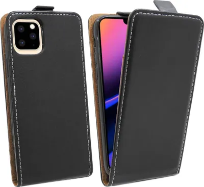 Immagine prodotto di cofi1453® Custodia flip compatibile con iPhone 11 PRO MAX Custodia per telefono cellulare Cover protettiva verticale pieghevole Flip Cover Nero