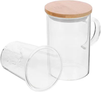 Produktbild von Glasbecher mit Teesieb und Deckel, 500 ml Fassungsvermögen, doppelwandiger Teebecher aus hitzebeständigem Borosilikatglas für Zuhause und Büro
