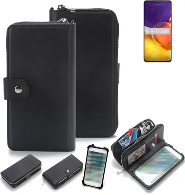 Produktbild von K-S-Trade 2in1 Handyhülle Schutzhülle kompatibel mit Samsung Galaxy Quantum2 & Portemonnee Cover Handy Hülle Case Etui Geldbörse Wallet Bookstyle