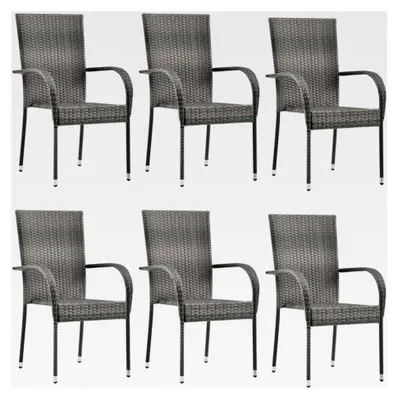 Produktbild von 6er Set stapelbare Gartenstühle aus Polyrattan