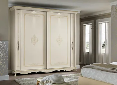 Produktbild von Schlafzimmer Kleiderschrank Holz Kleiderschränke Schrank weiß Mobilificio