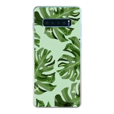 Produktbild von MuchoWow® Handyhülle Schutzhülle Hülle für Samsung Galaxy S10 Lite Blätter - Tropisch - Pastell Silikon Softcase Handy Hülle - Schutz