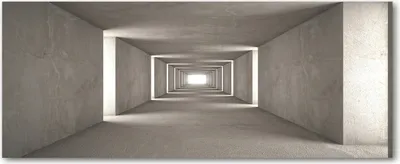 Produktbild von Tulup® Glas-Bild Wandbild aus Glas - 125x50 - Wandkunst - Wandbild hinter gehärtetem Sicherheitsglas - Dekorative Wand für Küche & Wohnzimmer  - Kunst: modern & klassisch - Beton-Tunnel - Grau