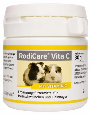 Productafbeelding van RODICARE Vita C kauwtabletten voor kleine knaagdieren/cavia's, 30g. PZN 13360792