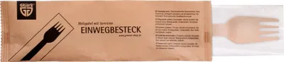 Produktbild von GRÄWE Holzgabel mit Serviette, 100-tlg., nachhaltiges Besteckset