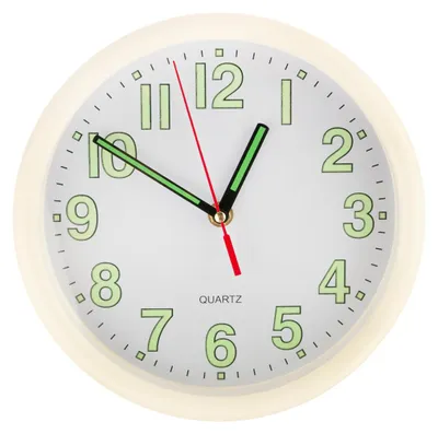 Image de Horloge murale fluorescente, Blanc, lumineuse dans l'obscurité