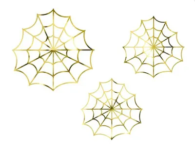Zdjęcie produktu dla Dekoracja pajęczyna - złota - Halloween - 3 szt