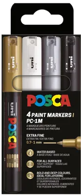 Immagine prodotto di marcatore a pigmento uni-ball POSCA PC-1MC, confezione da 4 pz