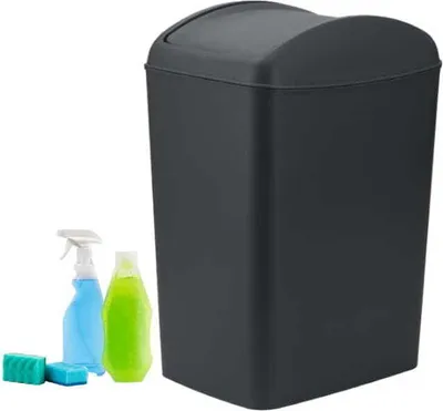 Obrázek produktu pro Výklopný odpadkový koš úzký 10l plastový antracitový