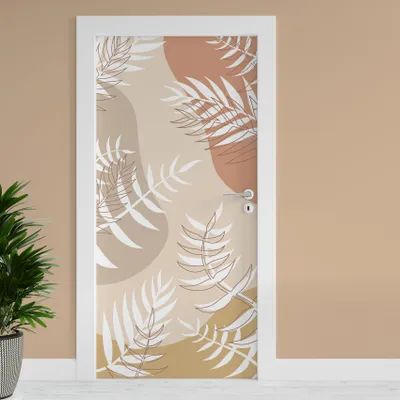Produktbild von Türfolie "Weiße Blätter" 90x200cm Türposter Deko Aufkleber Folie Tapete TF02-01