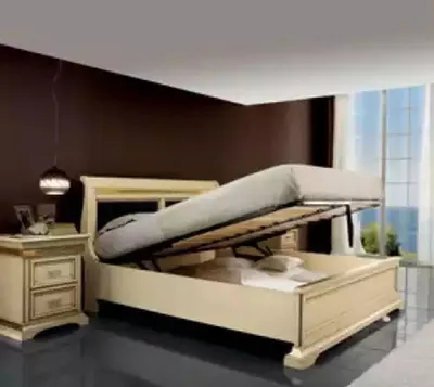 Produktbild von Bett 2x Nachttische 3tlg. Schlafzimmer Set Designer Luxus Komplett Sets