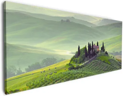 Produktbild von Wallario Premium Leinwandbild Toskana in Italien in Größe 60 x 150 cm