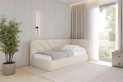 Produktbild von ALTDECOR Jugendbett mit Bettkasten FIKY - 90x200 - Beige - Monolith 04 - Links angeordnet - Bett mit Matratze - Einzelbett mit Stauraum - Polsterbett Kinderbett