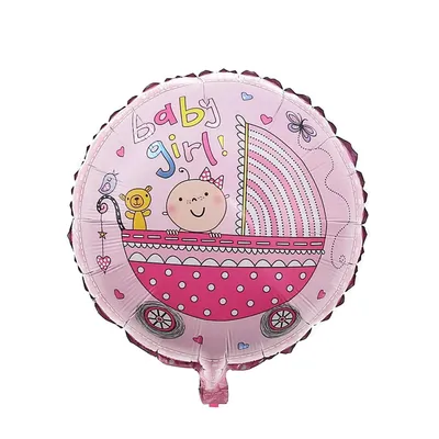 Obrázek produktu pro Folienballon Baby Girl, rund - Cartoon, ca. 45 cm