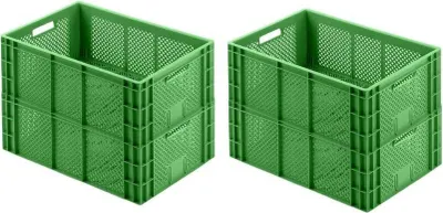 Produktbild von SuperSparSet 4x Eurobehälter Obst- und Gemüsekasten | HxBxT 22x40x60cm | 43 Liter | Grün | Obst-Gemüsekiste, Obstkorb, Transportbox