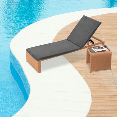 Produktbild von JEMIDI Frottee Schonbezug für Gartenliege Strandliege 75x200cm - Liegenauflage mit Kapuzenüberschlag waschmaschinenfest - versch. Farben