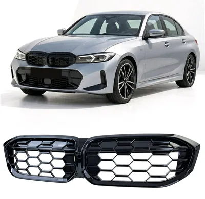 Waben Sport Kühlergrill Schwarz Glanz für BMW 3er G20 G21 Facelift LCI 2022 – Produktansicht